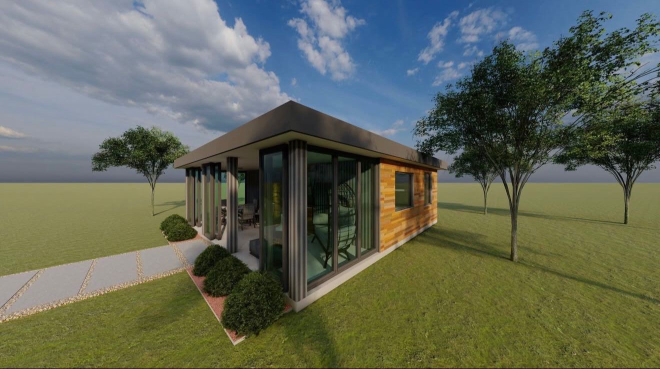NIKA PLUS montažna kuća 75 m² bočni pogled