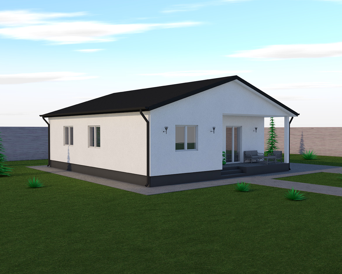 NIKA PREMIUM 117 m² montažna kuća bočni pogled